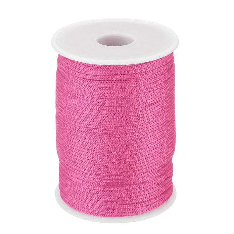 MECCANIXITY 1/12 Inch Polypropylene Rope Braided Ropes, 328ft Nylon Rope Hollow Utility Cord for Clothesline, Camping, Hiking, Outdoor, Pink