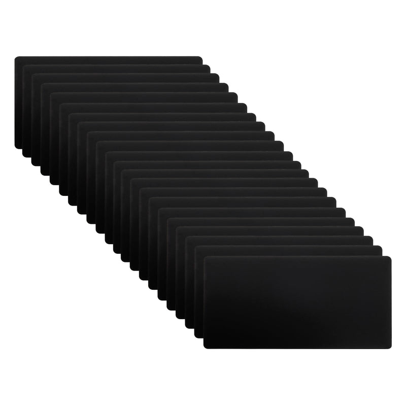 PATIKIL 3x2 Inch Anodized Aluminum Sheet Metal, 22 Pack Self Adhesive Laser Plates Engraving Blanks 1MM Thin for Crafting DIY House, Black 3x2x0.04 Inch