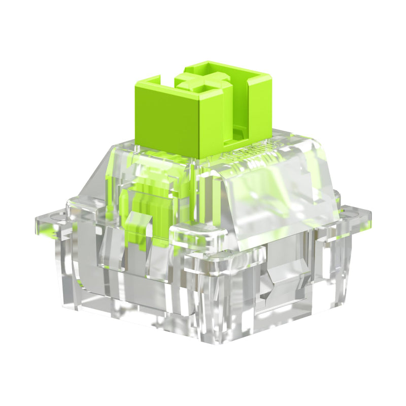 Glorious Raptor Clicky Hall-Effect Magnetic Switches (36-Pack), Transparent Housing, Pre-Lubed Click Bar, HE Hot-Swap Compatible, RGB-Optimized Raptor (Clicky) Standard