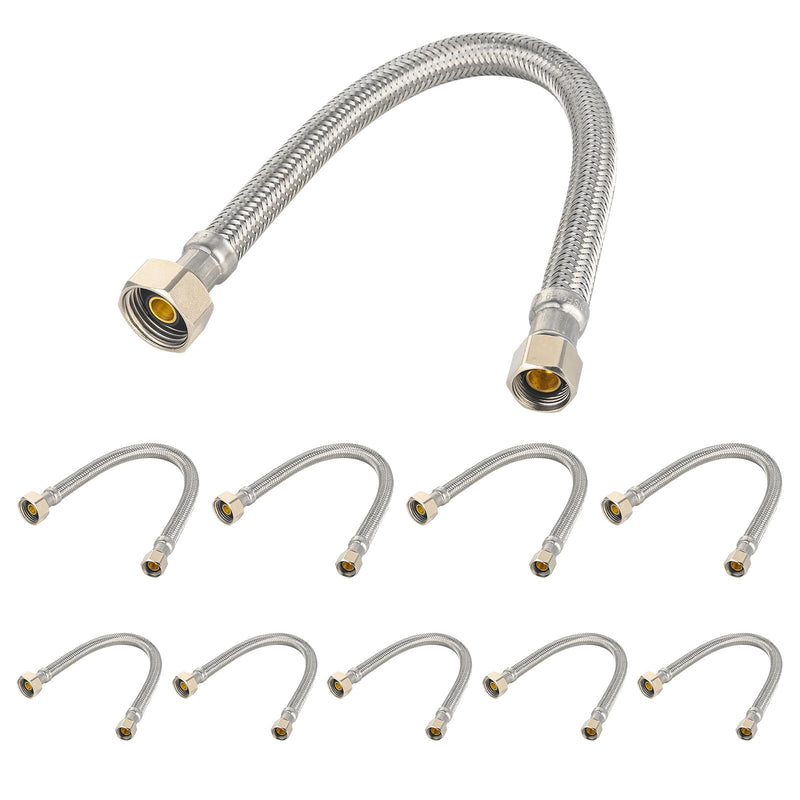 10Pcs EFIELD 12"L Faucet Supply Lines, 1/2"FIP x 3/8"COMP(HOSE043-10) 12 Inches 10
