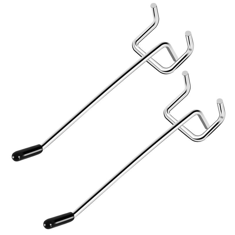 Pegboard Hooks, 25 Pack 4 inch Peg Board Hooks for Hanging, Quality Peg Board Hooks Fit 1/8" Metal Pegboards, Peg Board Hooks for Garage, Shop, Office, Crafts Organisation, Kitchen (Silver)