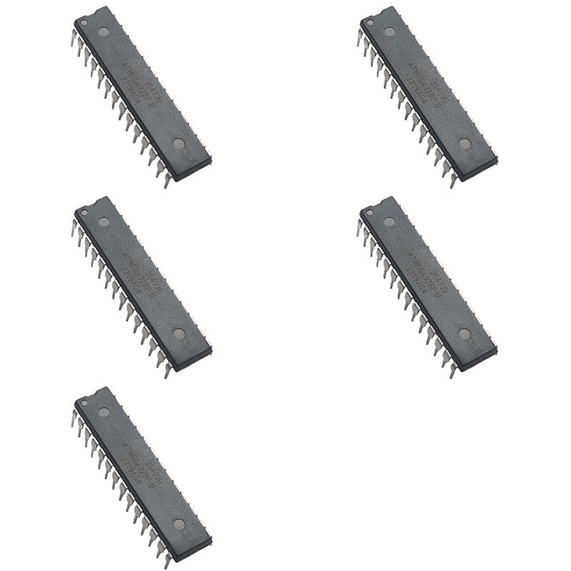 5pcs ATMEGA328P-PU 8-bit Microcontroller,4/8/16/32K Bytes in-System Programmable Flash,DIP-28.