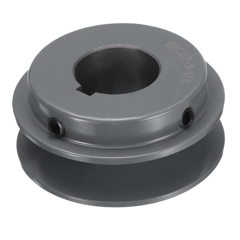 uxcell BK27-1 1/8 V-Belt Sheave 1-1/8"Bore 2.7"OD Single Groove Web Sheave Bored-to-Size Sheave, Cast Iron, Belt Section for 3L or B Belt
