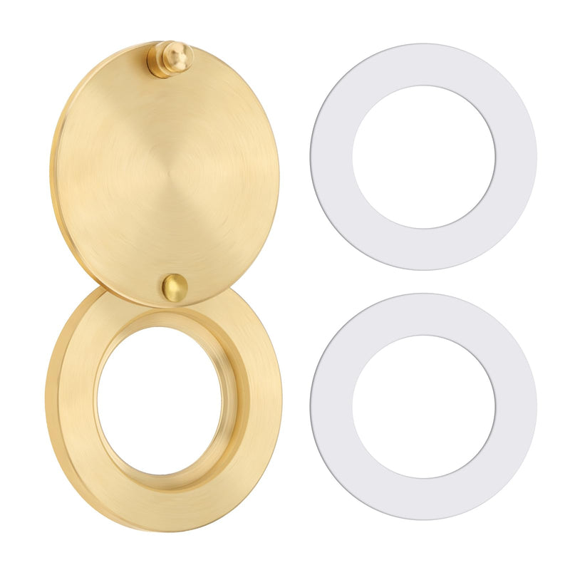 Peephole Cover, Solid Brass Privacy Door Viewer Cover with Double-Sided Self-Adhesive Tape for 5/8 inch Diameter Door Peephole (2, Gold) 2