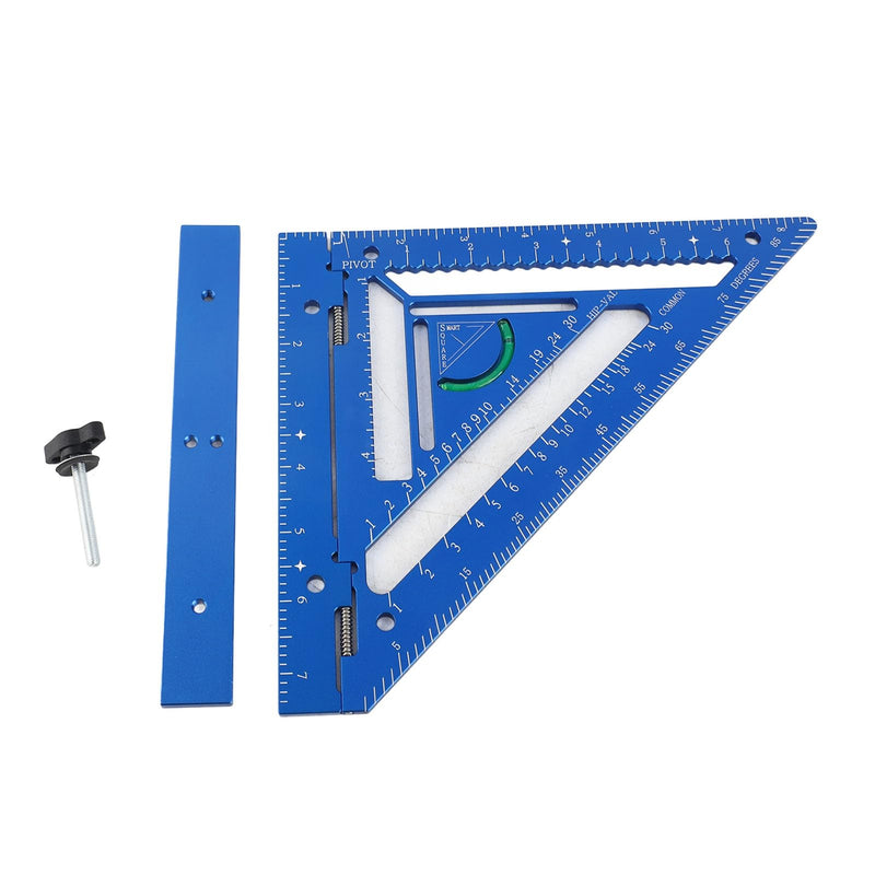 Aluminum Alloy Rafter Square 3-in-1 with Protractor for Precision Carpentry and Woodworking