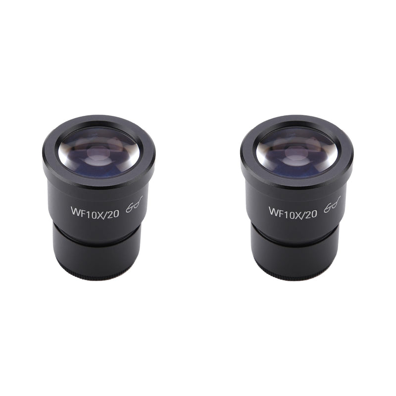 ZJchao 10X Stereo Microscope Eyepiece, 2 pcs WF10X/20, Black, Optical Glass + Metal, Triocular Binocular Stereo Microscope, 30mm Mounting Size