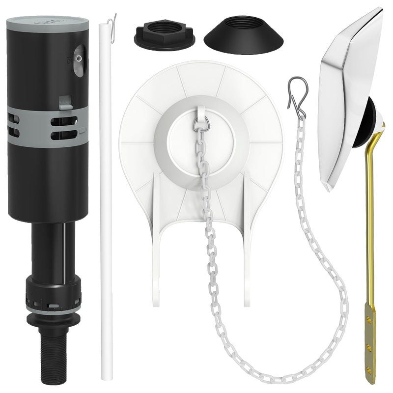 Toilet Repair Kit Inside Tank - High Performance Toilet Tank Replacement Parts with Fill Valve, Front Mount Toilet Flush Handle Replacement, 2-Inch Toilet Flapper Replacement - Suitable for Most Tanks Combo Kit