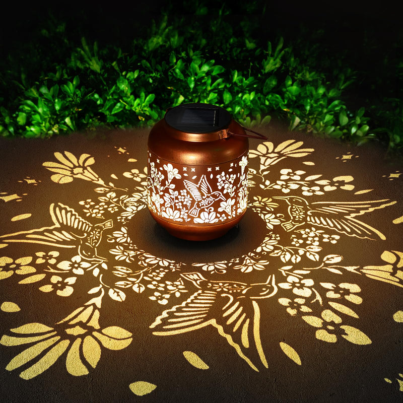 Solar Lantern Solar Lights Outdoor Waterproof Gifts for Women Mom Grandma Hummingbird Christmas Decorations Outside Garden Decor Hanging Solar Lights Metal Led Lantern for Yard, Backyard,Patio,Porch 1