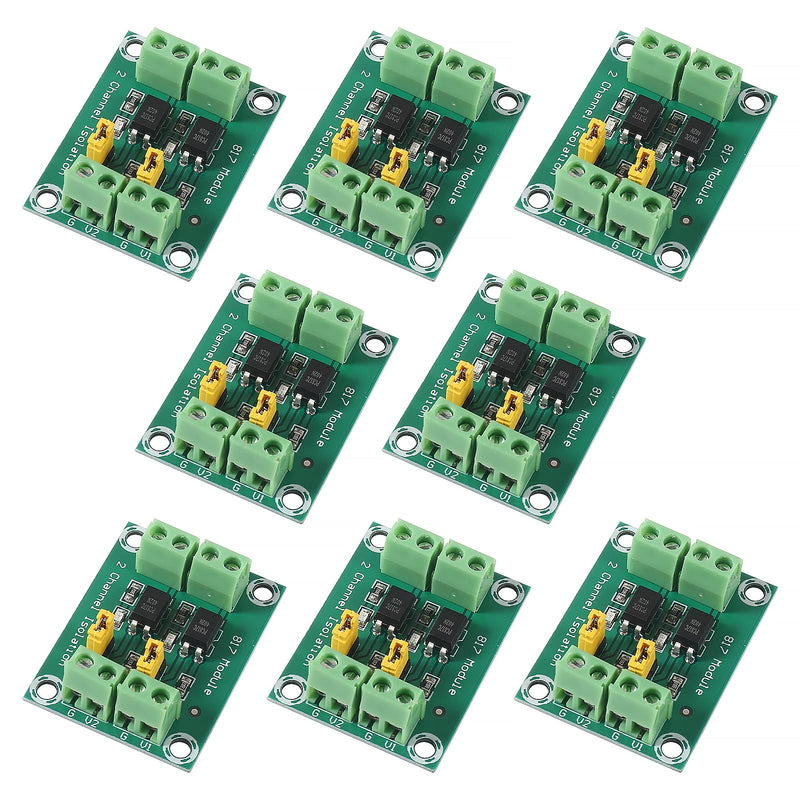 8pcs PC817 2 Channel Optocoupler Isolation Board Voltage Converter 3.6-30V Driver Photoelectric Isolated Module 817 Voltage Isolation Module
