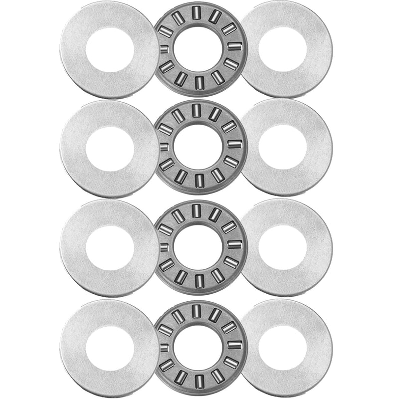 4 Sets NTA613+2TRA, Thrust Needle Roller Bearings with Two Washers, ID 3/8", OD 13/16"