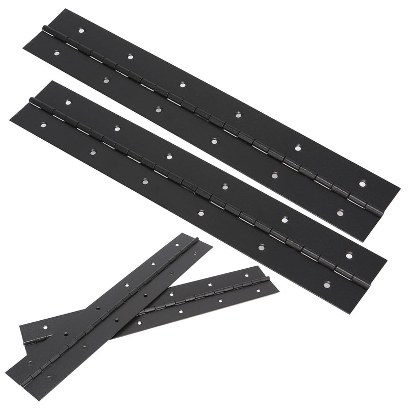 12Inch Piano Hinge Heavy Duty, 4PCS Black Stainless Steel Long Piano Hinges Boat Hinges, 2''Open Width for Folding Cabinet Door Butt Hinge