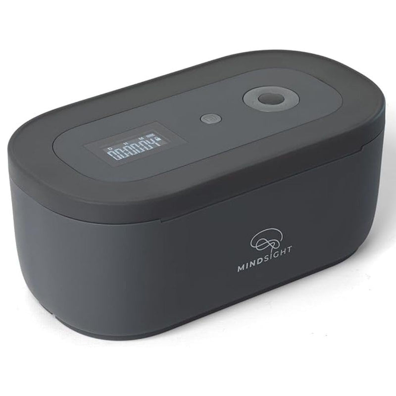 Mindsight Timed Lock Box | Unplug from Phones, Video Games, Social Media, Snacks & Cravings | 3 Modes based on Willpower | Easy to Use | Out of Sight ~ Out of Mind | Boost Your Mental Wellness Standard Charcoal