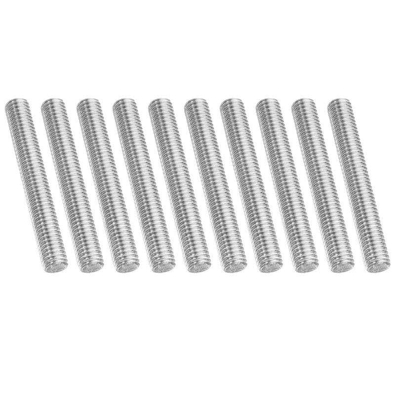 PATIKIL 3/8"-16 UNC 304 Stainless Steel Fully Threaded Rod, 10Pcs 2.8" Length Long Threaded Screw Right Hand Threads All Threaded Rod Studs for Anchoring Bolt, Clamps, Hangers and U-Bolts 3/8"-16 x 2.8"