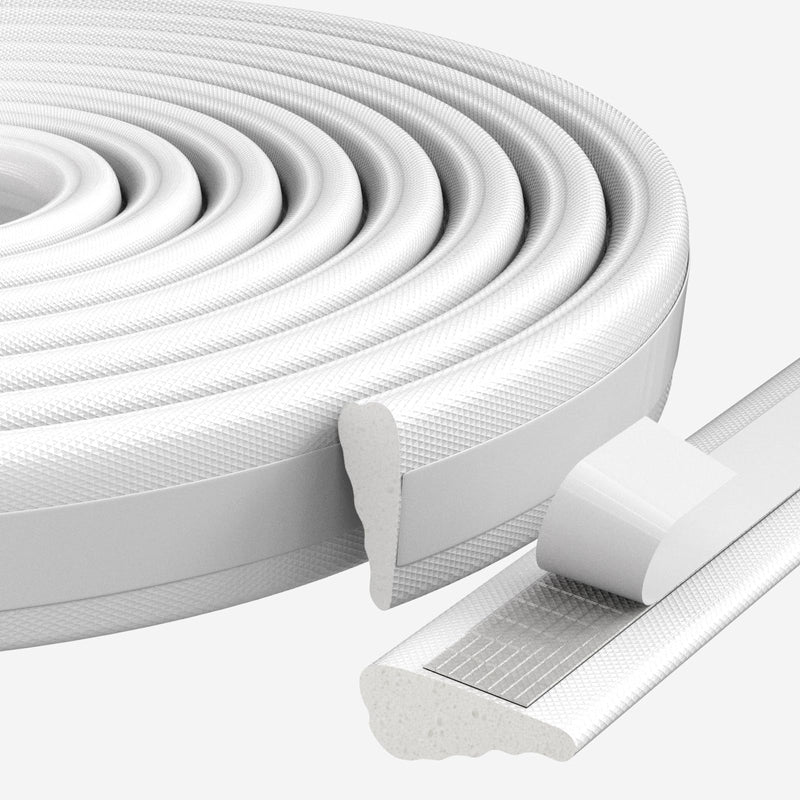 9.8 Ft Weather Stripping Seal Strip for Doors/Windows,Soundproofing Window Insulation Draft Stopper for Winter, Selfadhesive Foam Weather Strip for Door Frame,Door Gap Filler Noise Blocker(White) 9.8 feet White