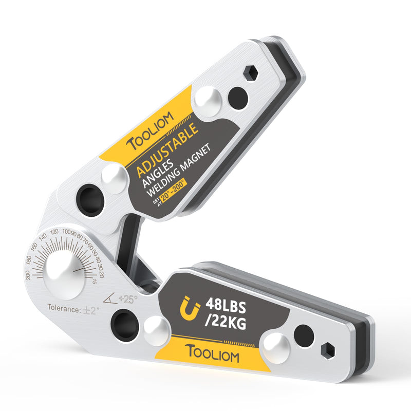 TOOLIOM Adjustable Angle 20°-200° Welding Magnets,Magnetic Pull Force 48 LBs Welding Holder Welding Accessories 48LB