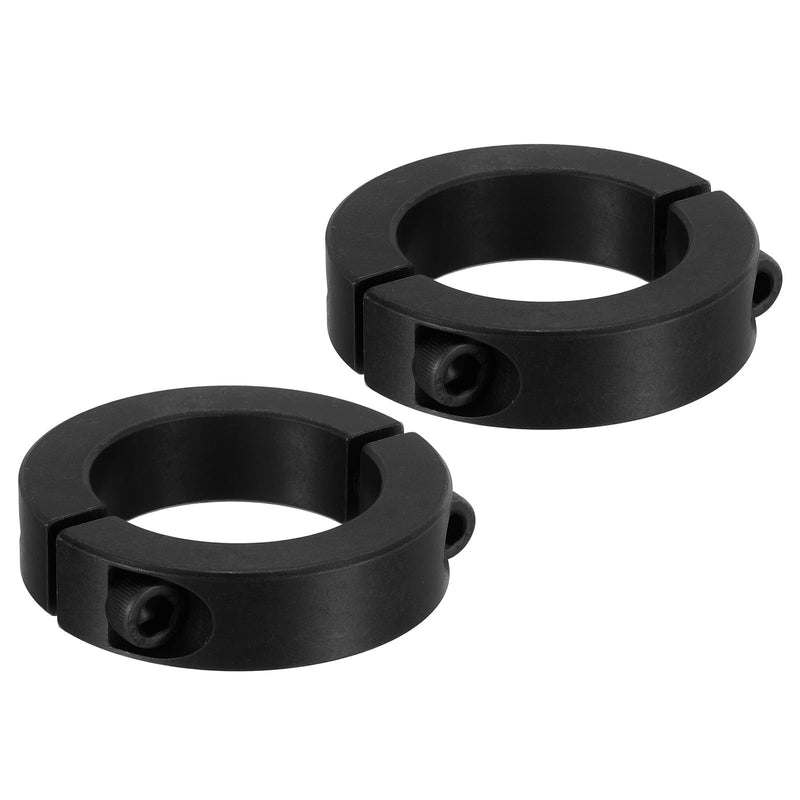 PATIKIL Bore 40mm Double Split Shaft Collar 60mm OD 15mm Thickness, 2 Pack 45#Carbon Steel Locking Collar Clamp Style with Set Screw for Machine Tools Industry, Black 40mm/1-11/16inch