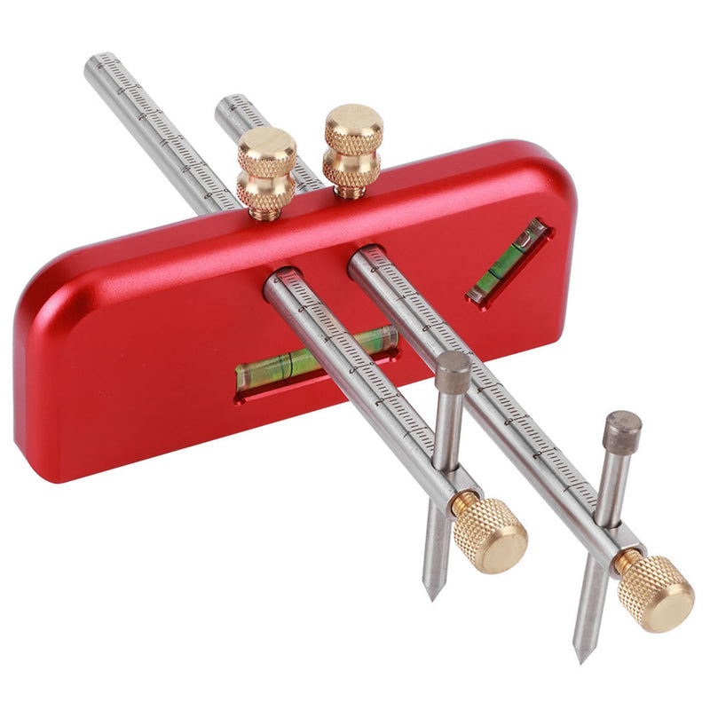Wood Scribing Mortise Gauge, Double Head Aluminium Alloy Carpenter Tool, Adjustable Marking Gauge Woodworking Scribe for Carpenter