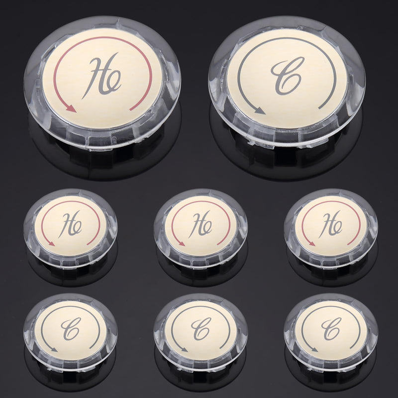 4 Pair Faucet Index Buttons, Universal Hot and Cold Bathroom Sink Knobs Handle Buttons