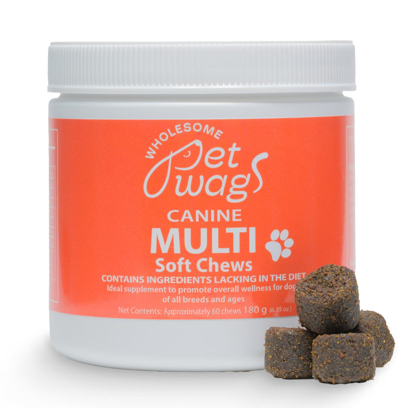 Canine Multi Soft Chews | Chewable Supplements for Dogs, Dog Supplement, Glucosamine, Chondroitin & Multivitamins | 60 Chews (180g, 6.35 oz.) - PawsPlanet Australia
