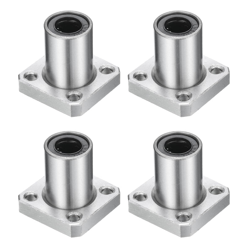 uxcell LMK8UU Linear Ball Bearings 8mm Bore 15mm OD 24mm Length Square Flange Steel Cage for CNC Machine 3D Printer 8 x 15 x 24 mm
