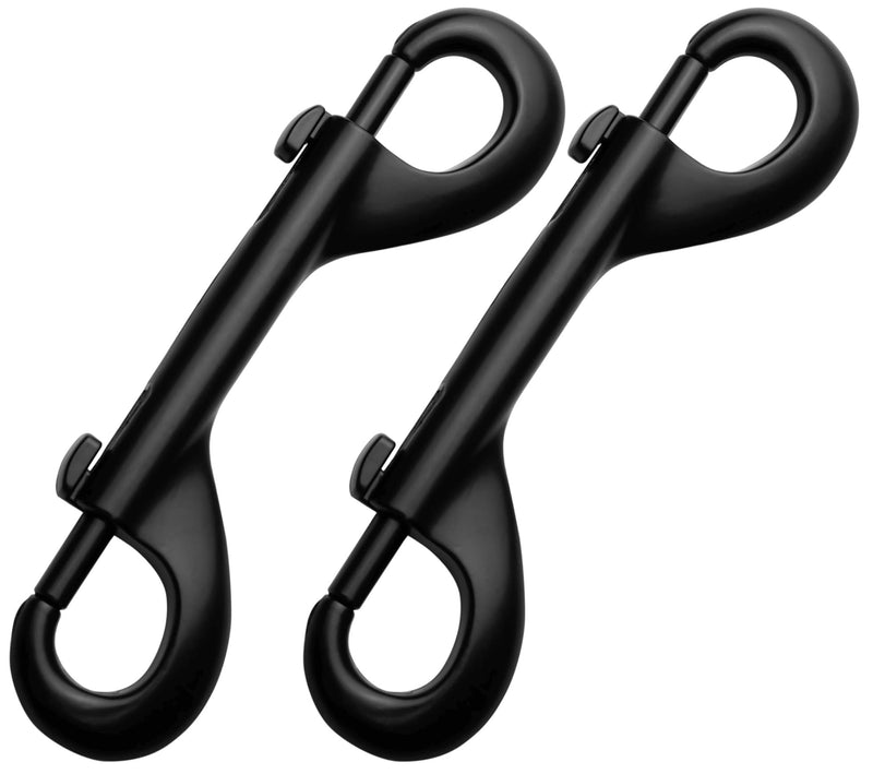Garwor 4.7 inch Double Ended Bolt Snaps Hooks, 2 Pack 600lbs Weight Capacity, Heavy Duty Trigger Snap for Dog, Extra Large Zinc Alloy Trigger Chain Clips Black Electrophoresis Coating(Black)