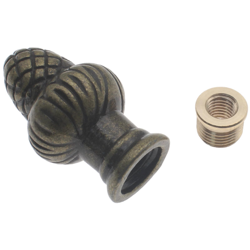 1 Pcs Lamp Finial Cap Knob Solid Lamp Shade Decoration Retro Lamp Finial Decoration with Dual-Thread for Lamp Shade Holder Harp Tops (Bronze) Bronze