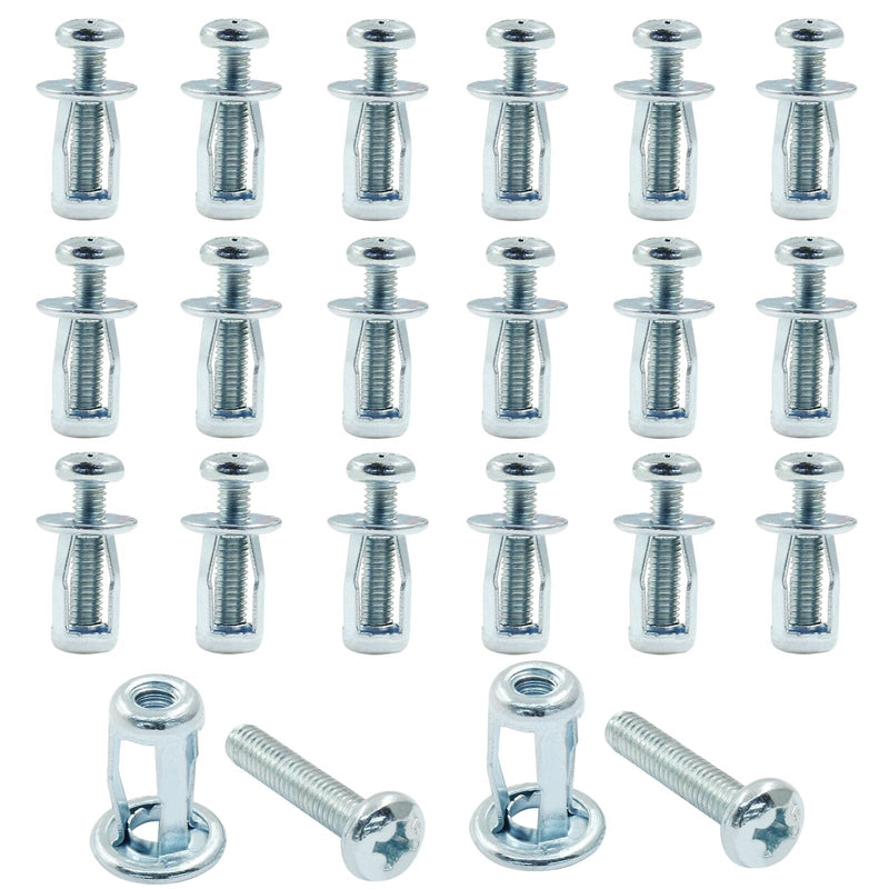 Waziaqoc 20Pcs M4 x 20 Hollow Door Anchor, Petal Expansion Nuts, Cavity Fixing Door Anchor for 0-5 mm Door Extra, Aluminium cladding Sheet Pipe, Iron Sheet (8 x 16 mm)