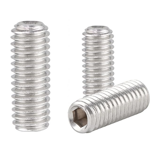 M6-1x20mm Hex Socket Set Grub Screws,Headless Cup Point,Flat Point Grub Bolt,Internal Hex Drive,304 Stainless Steel,Headless Concave End,Metric External Thread,for Towel Rack Door Knob,Pack of 20 M6-1x20mm(20)