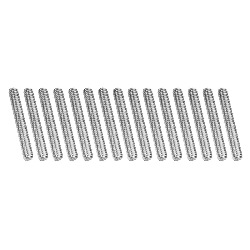 PATIKIL 1/4"-20 UNC 304 Stainless Steel Fully Threaded Rod, 15Pcs 2" Length Long Threaded Screw Right Hand Threads All Threaded Rod Studs for Anchoring Bolt, Clamps, Hangers and U-Bolts 1/4"-20 x 2"