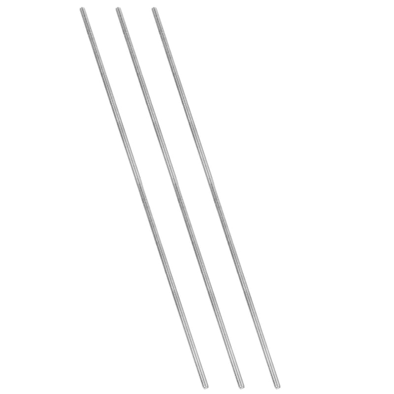 PATIKIL 1/4"-20 UNC 304 Stainless Steel Fully Threaded Rod, 3Pcs 15.7" Length Long Threaded Screw Right Hand Threads All Threaded Rod Studs for Anchoring Bolt, Clamps, Hangers and U-Bolts 1/4"-20 x 15.7" 3