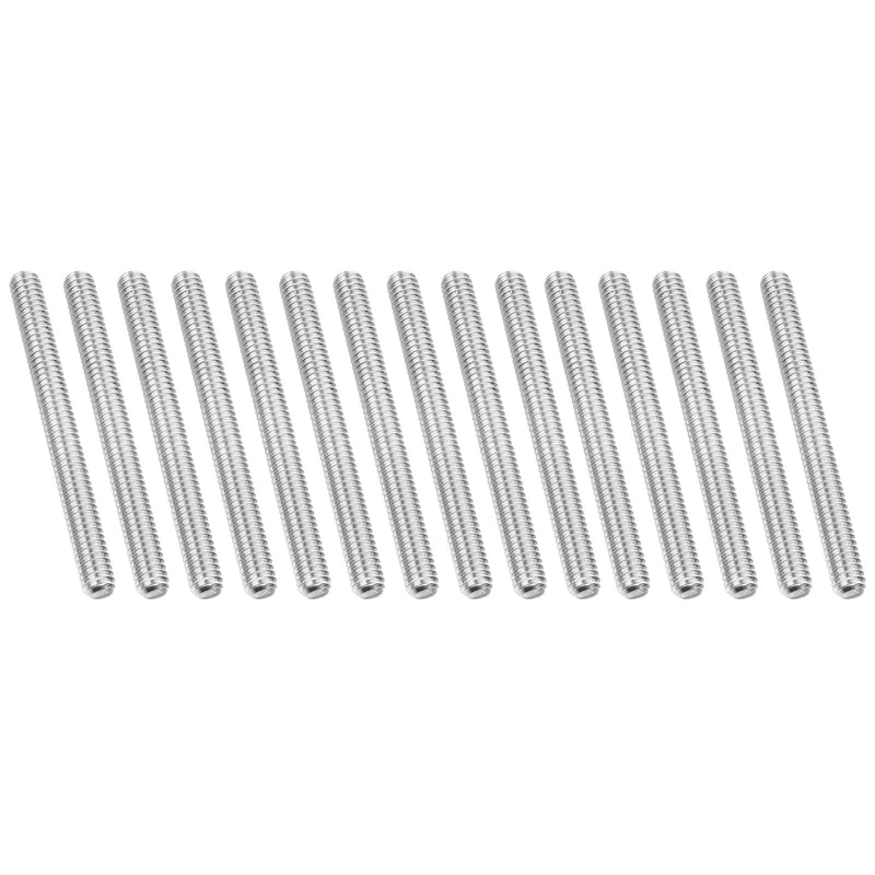 PATIKIL 1/4"-20 UNC 304 Stainless Steel Fully Threaded Rod, 15Pcs 3.1" Length Long Threaded Screw Right Hand Threads All Threaded Rod Studs for Anchoring Bolt, Clamps, Hangers and U-Bolts 1/4"-20 x 3.1"