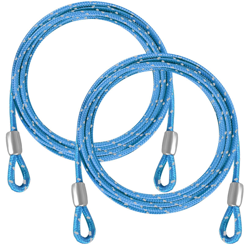 1/8IN Security Steel Cable 4/6/10/15FT Lengths Bike Lock Cable, Cable Rope, Stainless Steel Cable with Loops for Safety and Security 4ft（2Pack） Blue