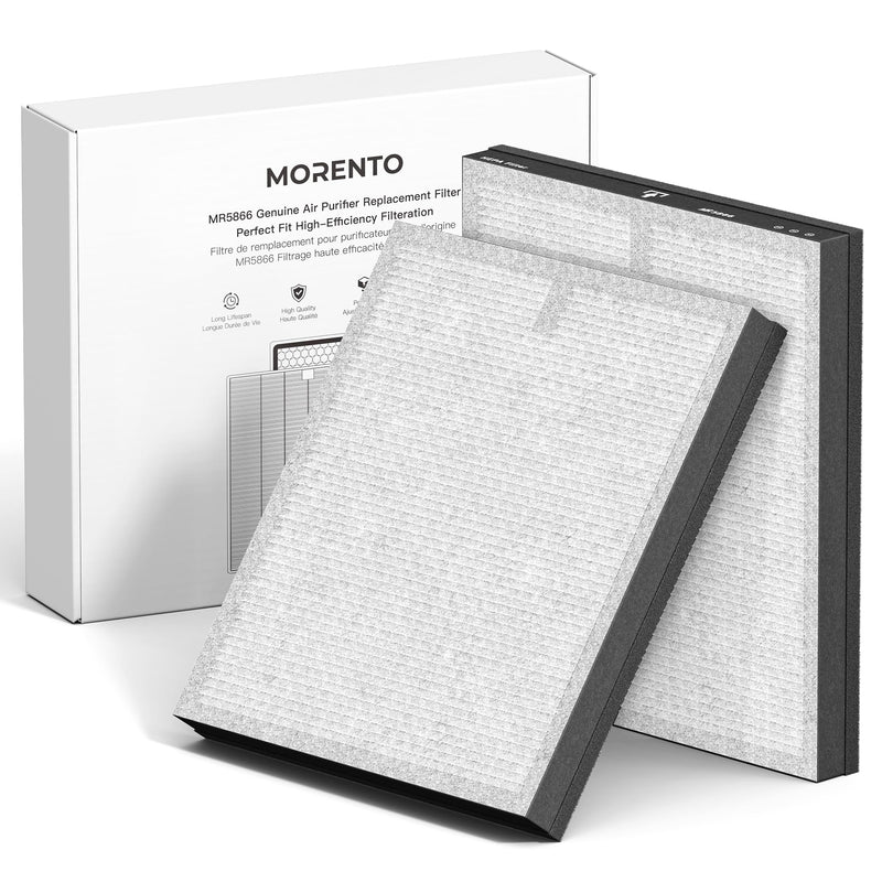 MORENTO Air Purifier Replacement Filte Enhanced Version Light Grey 2 Pack