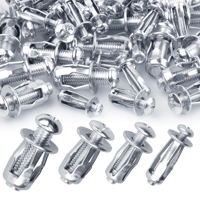 40Pcs Expansion Screw Petal Nut, M4 M5 M6 M8 Jack Nuts, Petal Shape Metal Nut with Screws Assembly for Hollow Wall Iron Skin Plasterboard