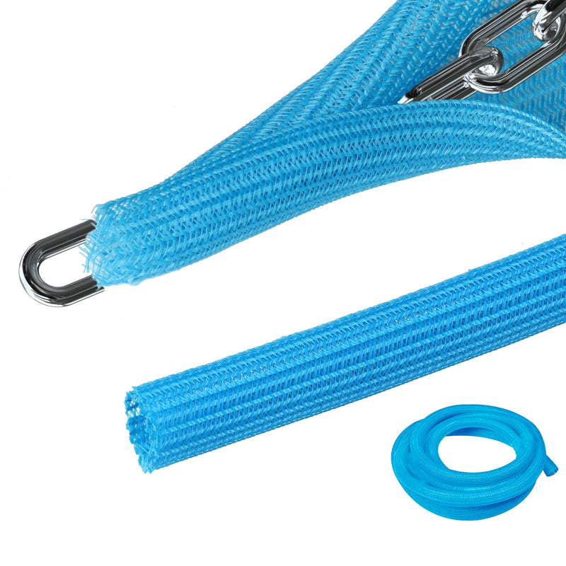 10 Ft High Visibility Chain Cover Kit High Visibility Yellow Cover Safety Barrier Cover for Both Indoor and Outdoor Environment (Blue) Blue