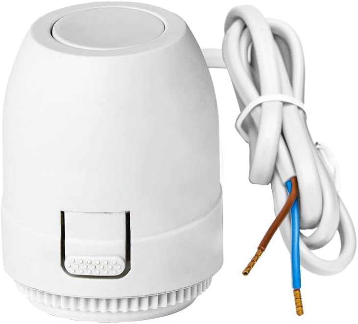 WiseWater Normally Closed 2 wire 24V Electric Thermal Actuator, 2-wire Connection Electric Actuator Thread M30*1.5 for Floor Heating Manifold in Underfloor Heating System