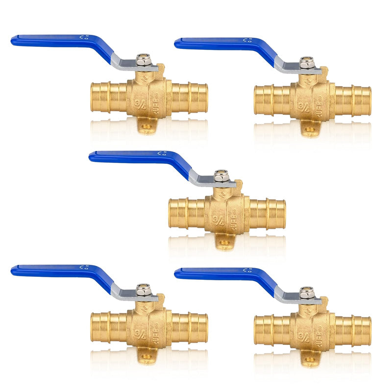 5PACK GUOFIS 1/2"PEX-A Expansion Ball Valve with Drop ear(VALVE027-5) 5 1/2 Inch