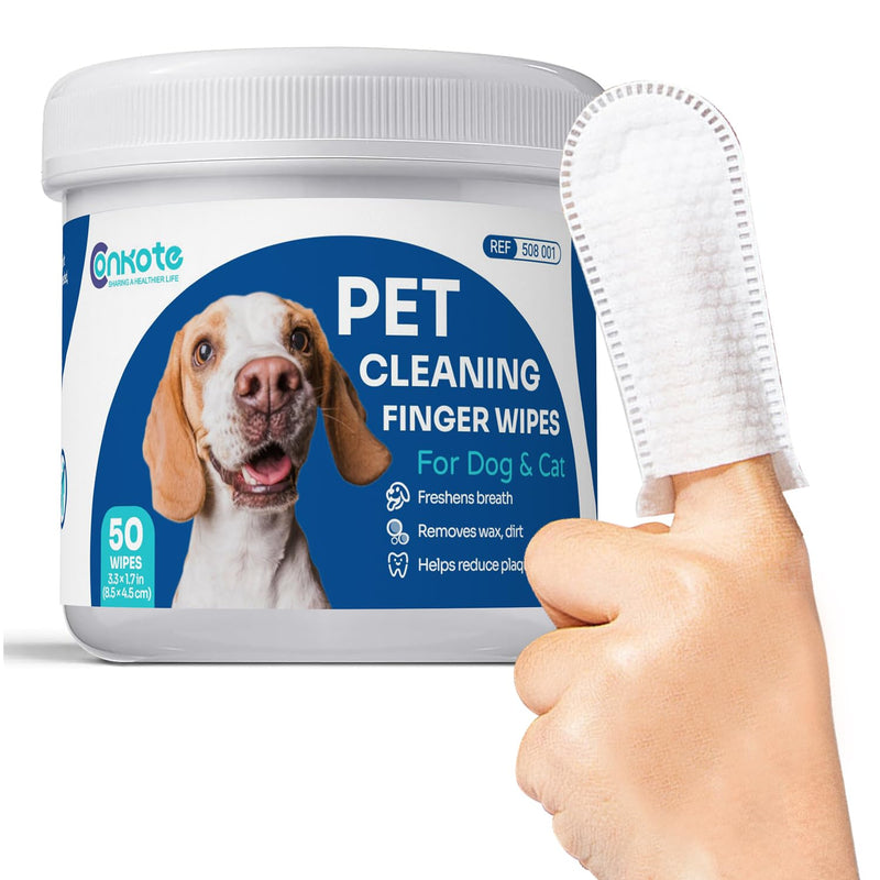 Ear Cleaner Finger Wipes for Dog and Cat 50 Conuts, Reduce Plaque and Tartar, Ear Wipes for Cat Remove Ear Wax, Dirt and Debris Freshens Breath - PawsPlanet Australia