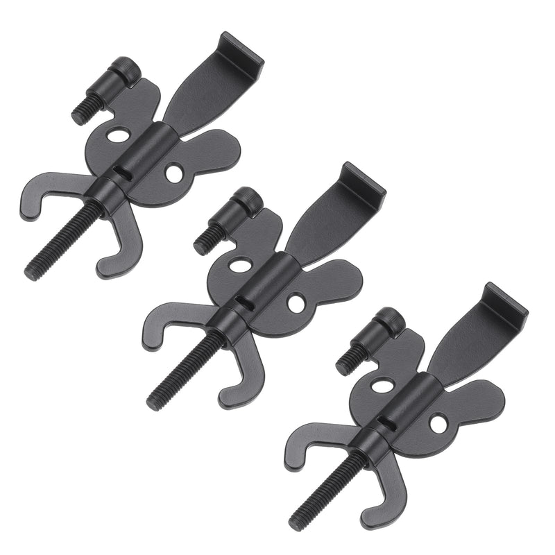 PATIKIL Portable Security Door Lock, 3 Pack Adjustable Butterfly Hotel Door Lock Devices with Storage Bag for Enhanced Safety for Traveling Hotel Home Apartment, Black