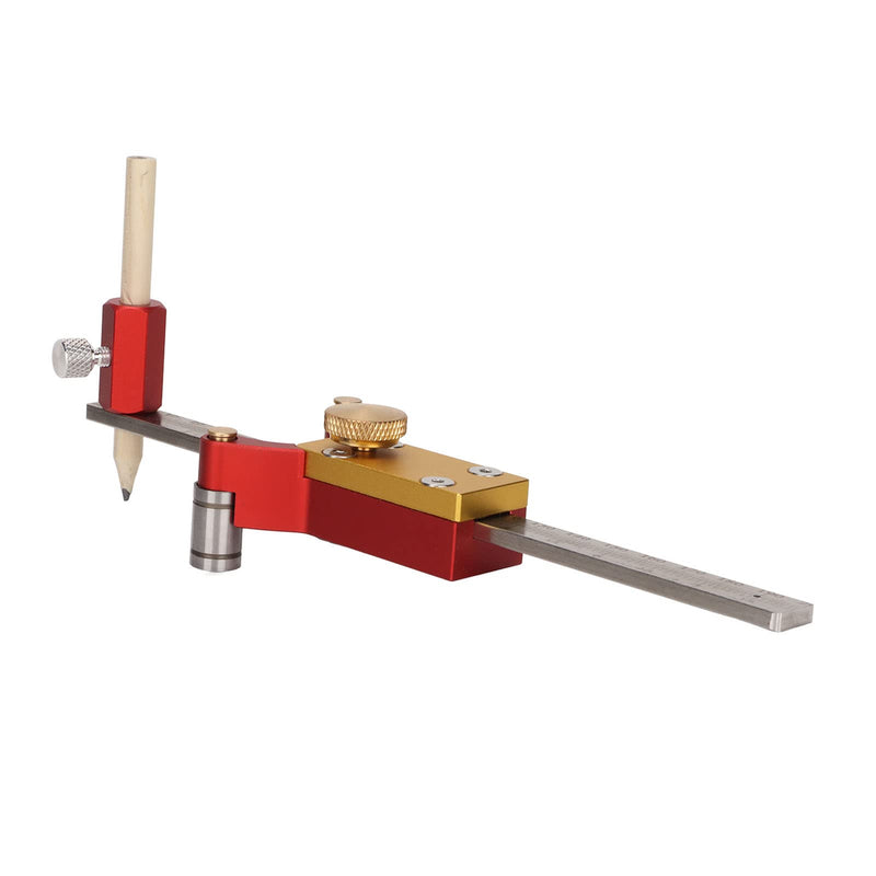 Hyuduo 3-in-1 Woodworking Scribe RulerAluminum Alloy Layout Tool with Metric/Imperial Scale for Straight Line, Parallel Line Arc Line Marking