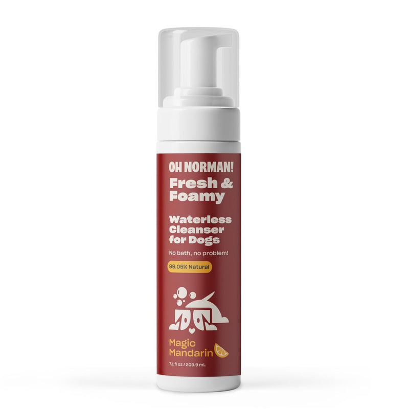 Fresh and Foamy Waterless Shampoo by Kaley Cuoco, No Rinse Dry Shampoo for Dogs, Magic Mandarin Scent, Hypoallergenic, Cruelty-Free, 7.1 Fl Oz - PawsPlanet Australia