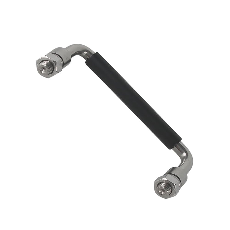 304 Stainless Steel Folding Handle 90 Degree Folding Solid Pull Handle with Rubber, Electric Cabinet Handle Industrial Cabinet Handle, Toolbox Handle (with Nut, Hole Center 4.72 in) With Nut