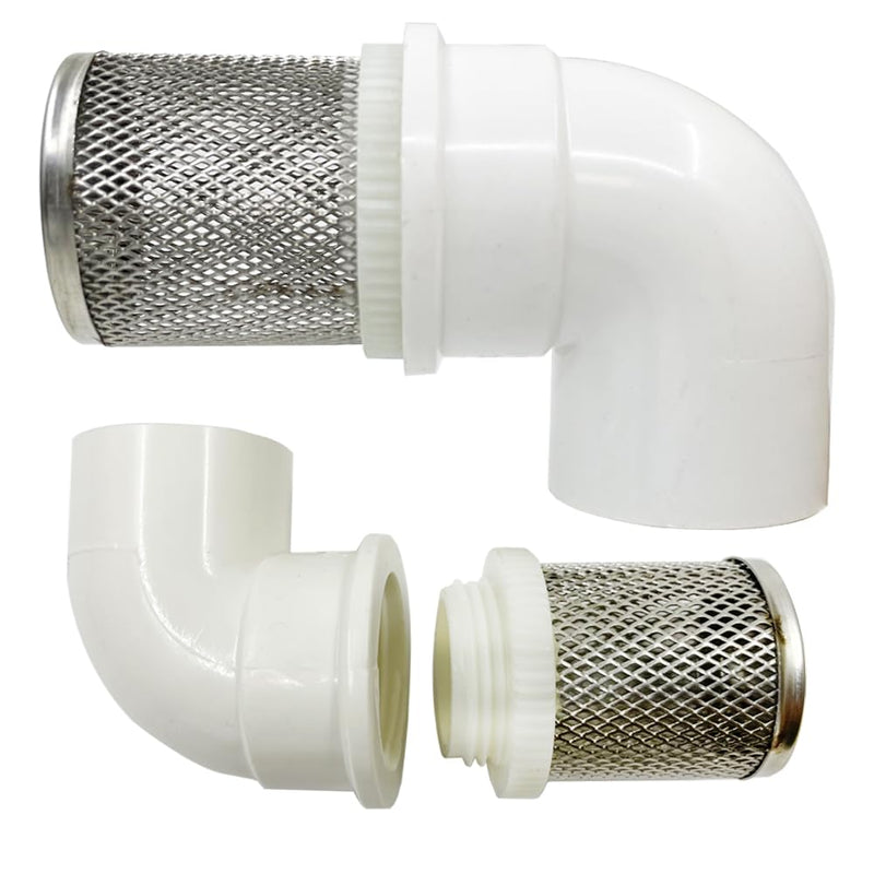 Cotonlake1 inch Stainless Steel Filter Cover Connected to 90 degree elbow 1" /DN25 PVC Water Pipe, Suction Strainers Used to Remove Debris and Reduce Solid Entry (1pcs) 1"DN25