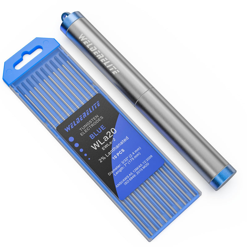 Blue Tungsten Electrode 3/32" with Storage Bucket for Blue Tungsten Rods 3/32"
