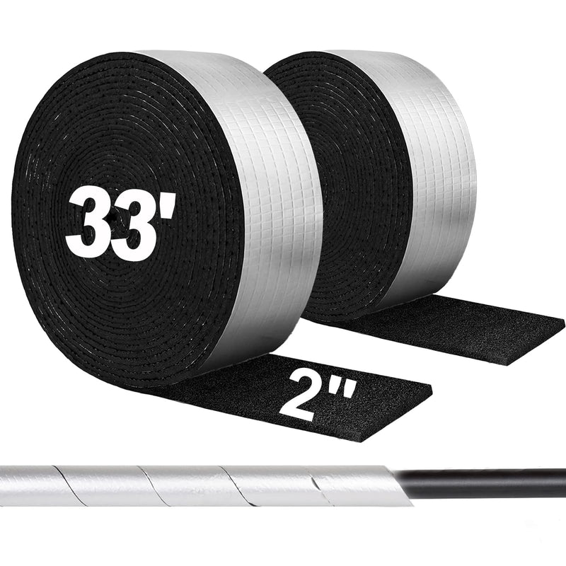 2 PCS 33ft Foam Insulation Tape Pipe Insulation Wrap, Waterproof Self Adhesive Winter Outdoor Freeze Protection Foil for Hot or Cold Pipes, 2 inch Wide 2 roll