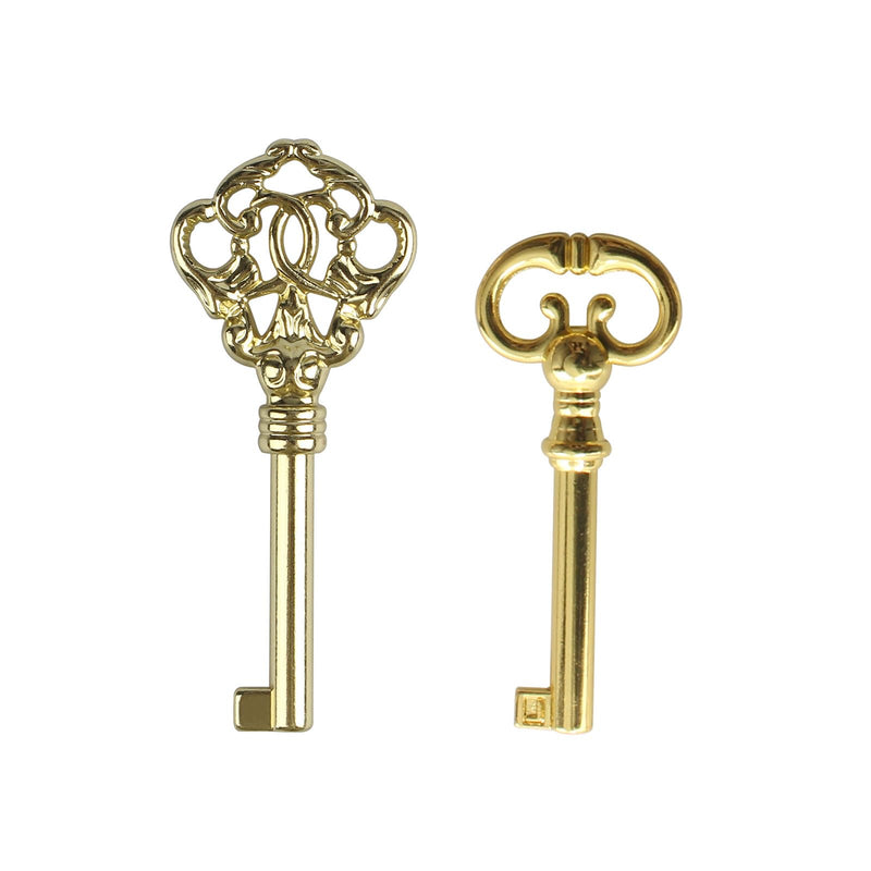 KYF2 KY7-2 Grandfather Clock Door Key,Solid Brass Skeleton Key for Ridgeway, Sligh, Emporer, Pearl, Seth Thomas, Grandfather Clock Doors, Cabinet Doors, Dresser Drawers, Desk