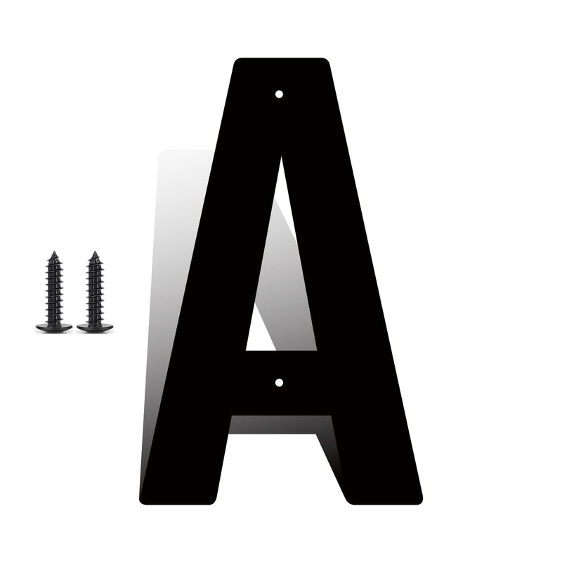 8 Inch Metal Letters, Modern House Address Numbers, Metal Door Numbers, Large Black House Address Letters and Numbers for Home Office Street Apartment Outside (A) Black-A