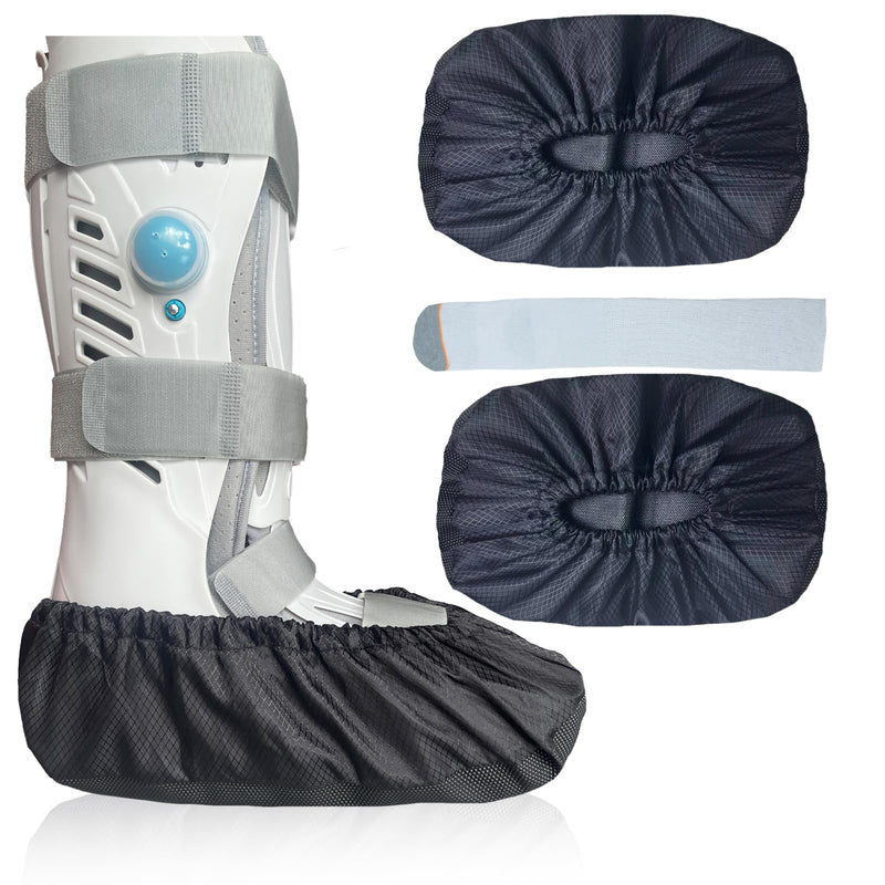 2 pcs Air Cam Walking Boot Covers, Fracture Medical Cast Boots Shoe Covers for Broken Foot Ankle Recovery With Waterproof Anti-slip and Washable (X-Large) X-Large