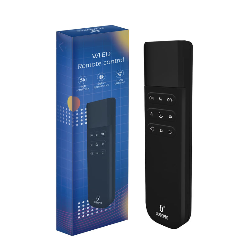 GLEDOPTO WLED Remote Control RGB IC LED ESP Now APP WiFi Wireless Brightness Adjust 4 Scenes Preset Night Light 50 Meters Control Distance Work with WLED Controller Device(Battery not Included)
