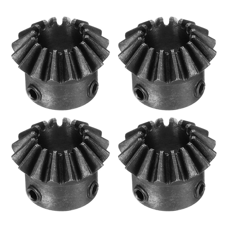 uxcell 4pcs Bevel Gear 1.5 Module 1:1 Reduction Rate 16T 12mm Hole Dia Bevel Pinion Gear Brass, 90 Degree Steering Gear for Hardware Mechanical Rotation